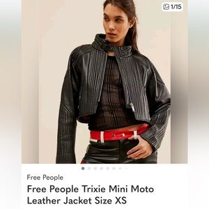 NWT Free People Trixie Mini Moto Leather jacket